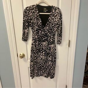 Taylor Long Sleeve Dress with Black and Pink Pattern